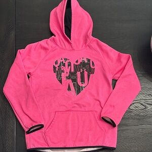 Under Armour Pink Kids Hoodie with Heart Design